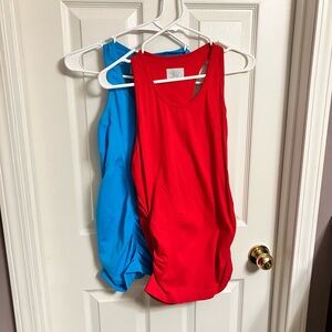 Athleta | Bundle 1 Red and 1 Blue Racerback Sleeveless Tops Small